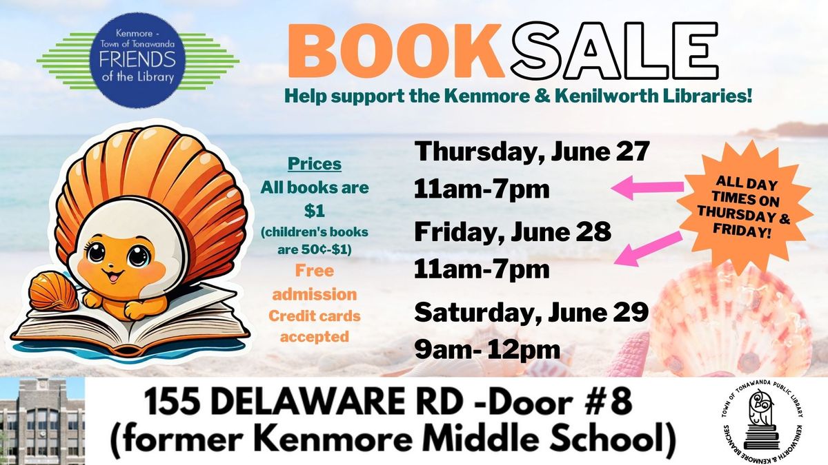 Friends of the Library Book Sale! (at the Kenmore Middle School)