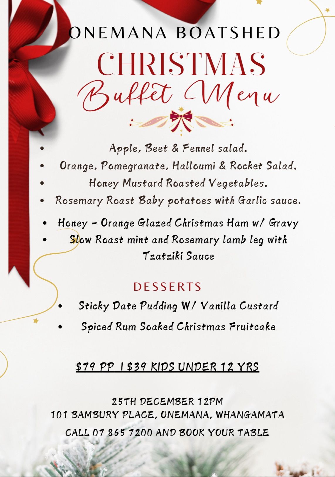 CHRISTMAS BUFFET BY THE BEACH