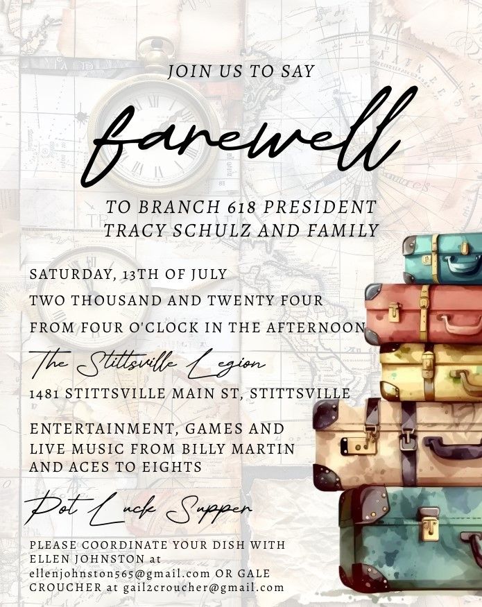 Farewell Party for Tracy Schulz and Family