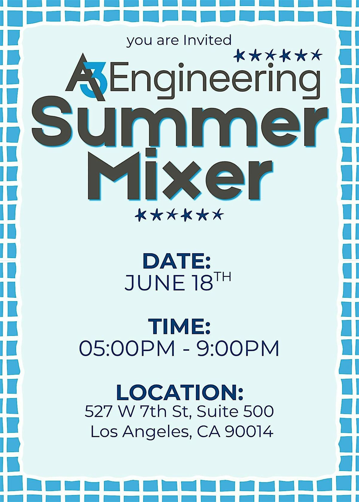 A3 Engineering Summer Mixer