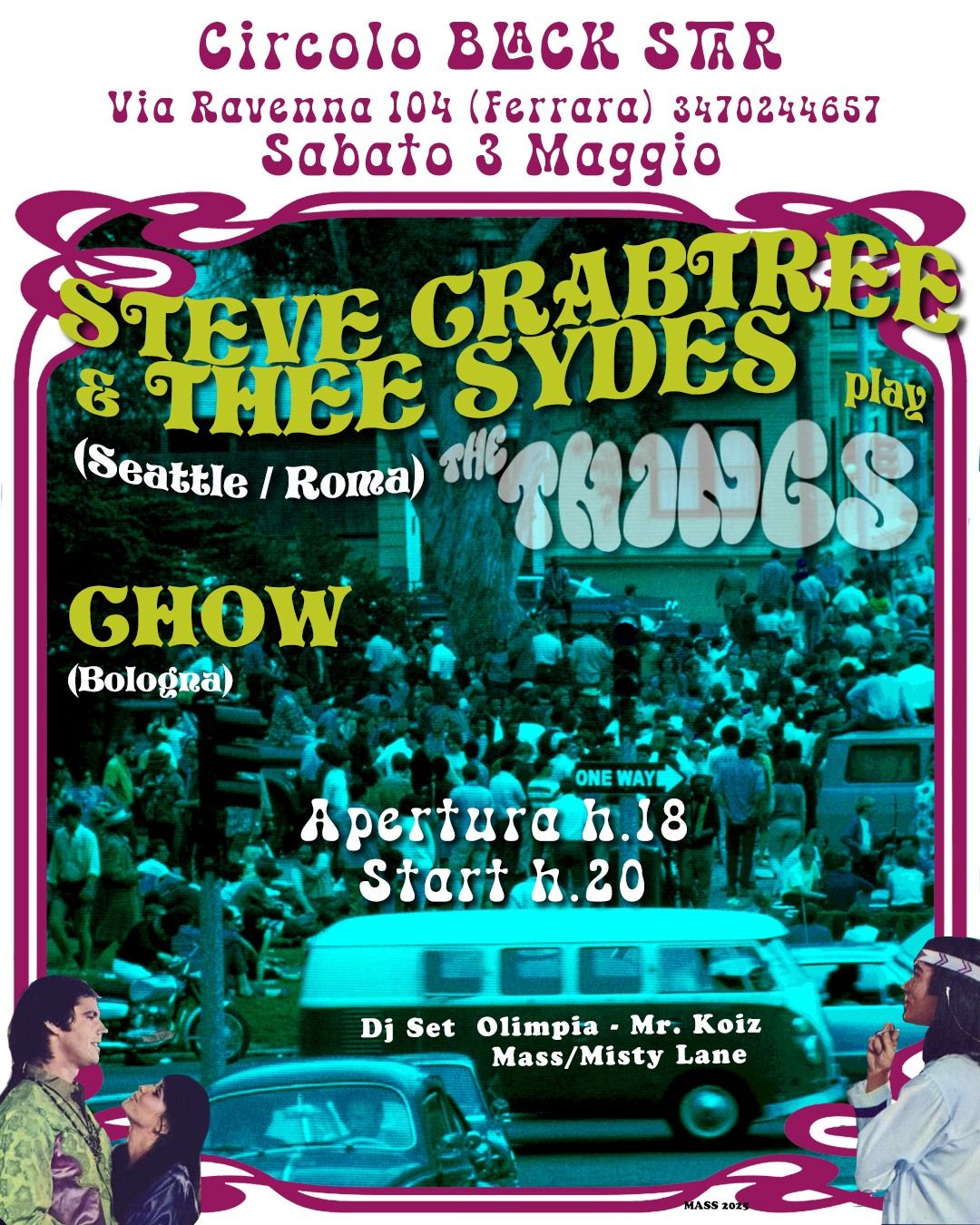 STEVE CRABTREE & THEE SYDES play The Things (Seattle\/Roma) + CHOW (Bologna)