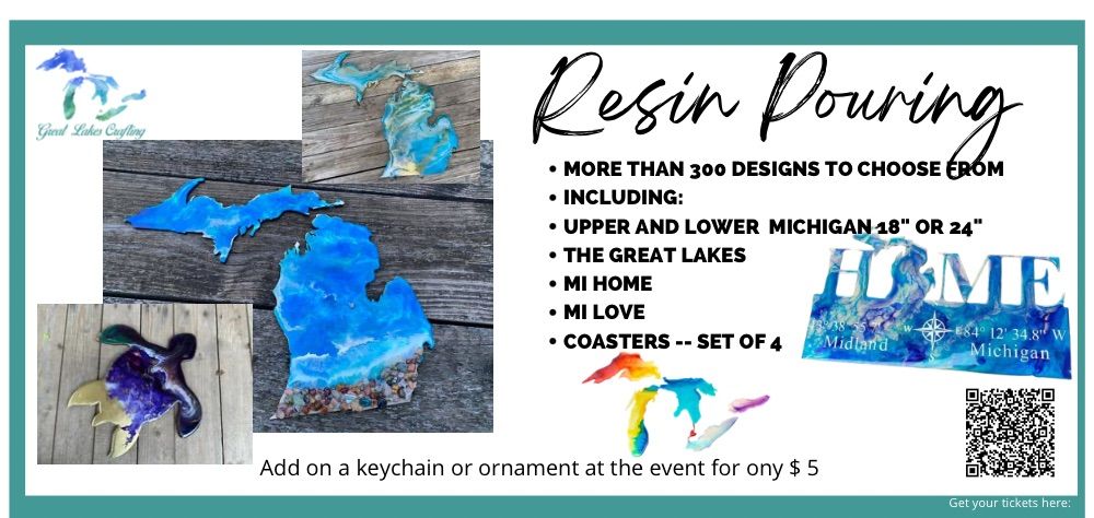 Alpena Resin Pour Upper and Lower Michigan and More @ Art in the Loft