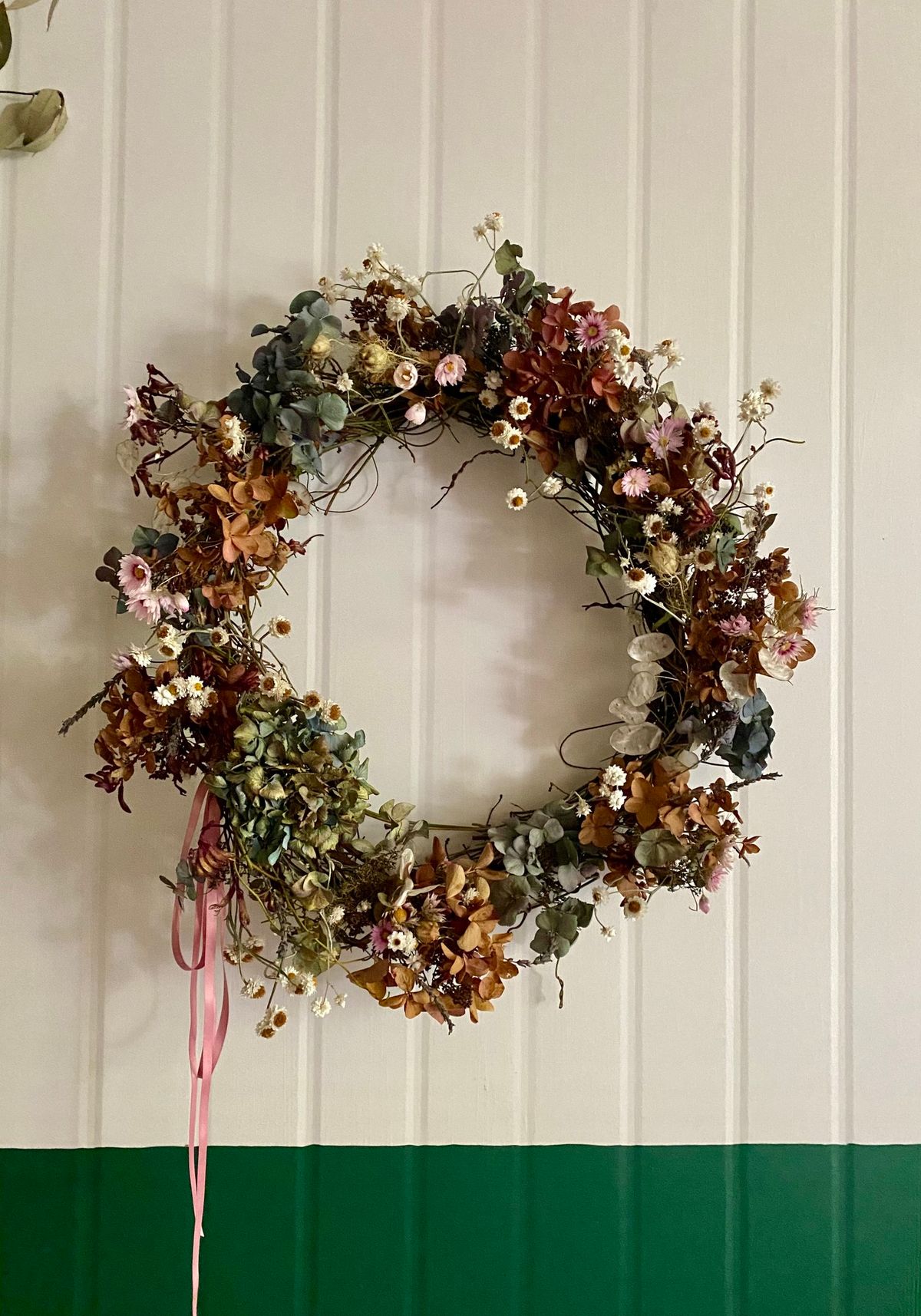 WINTER WREATH WORKSHOP  using dried flowers from our farm