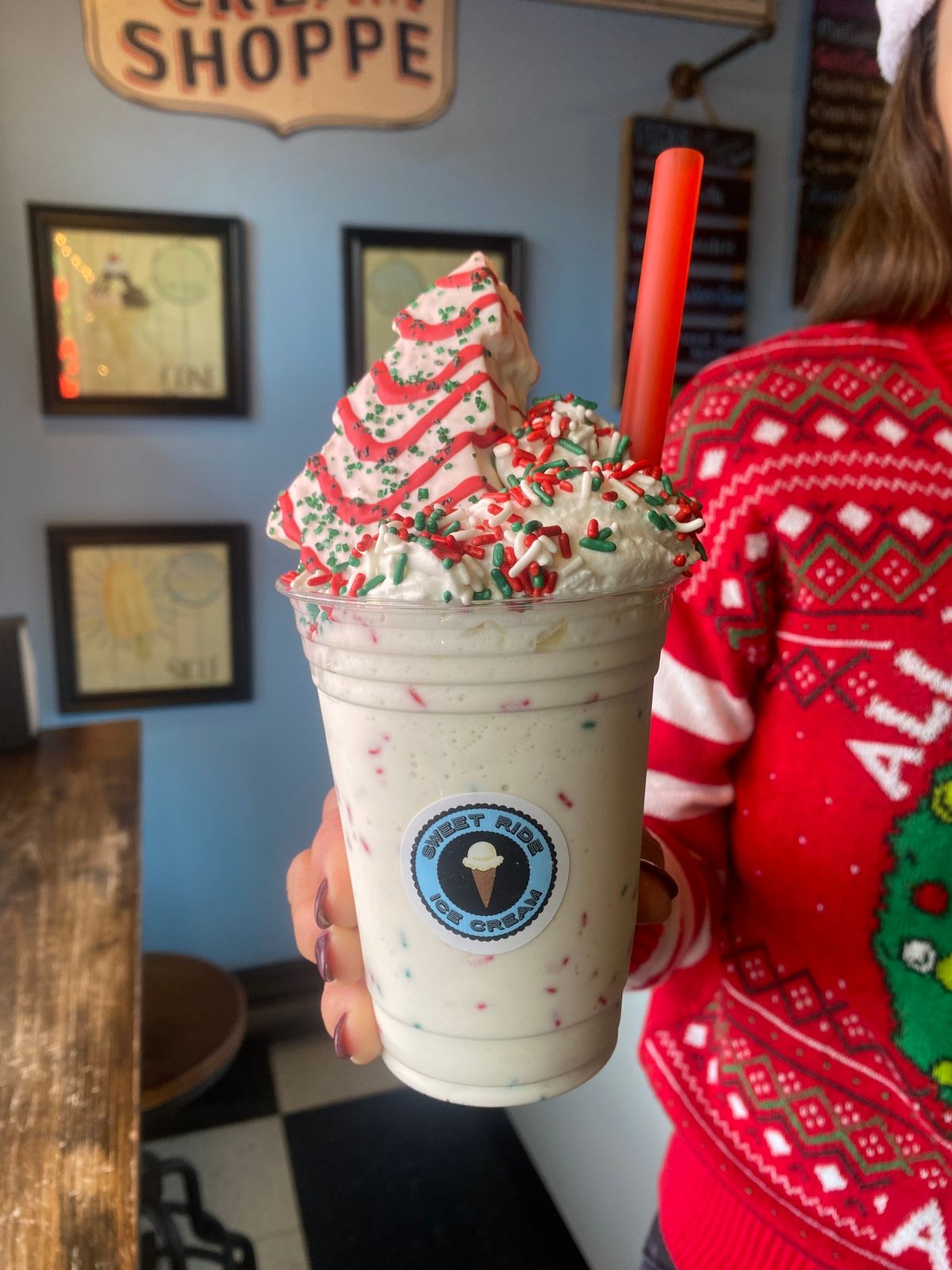 Ugly Sweater and Christmas Tree Shake Night at Sweet Ride!