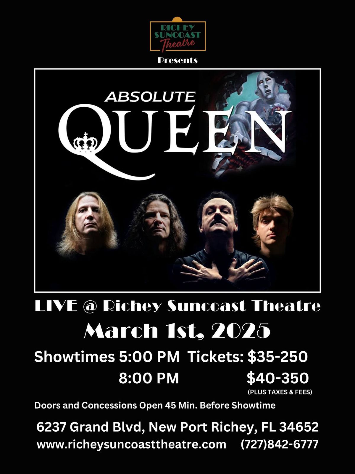 Absolute Queen LIVE at Richey Suncoast Theatre