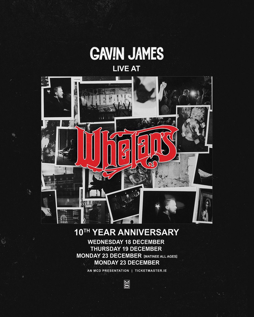 Gavin James (All Ages, early show) : 'live At Whelans' 10 Year Anniversary