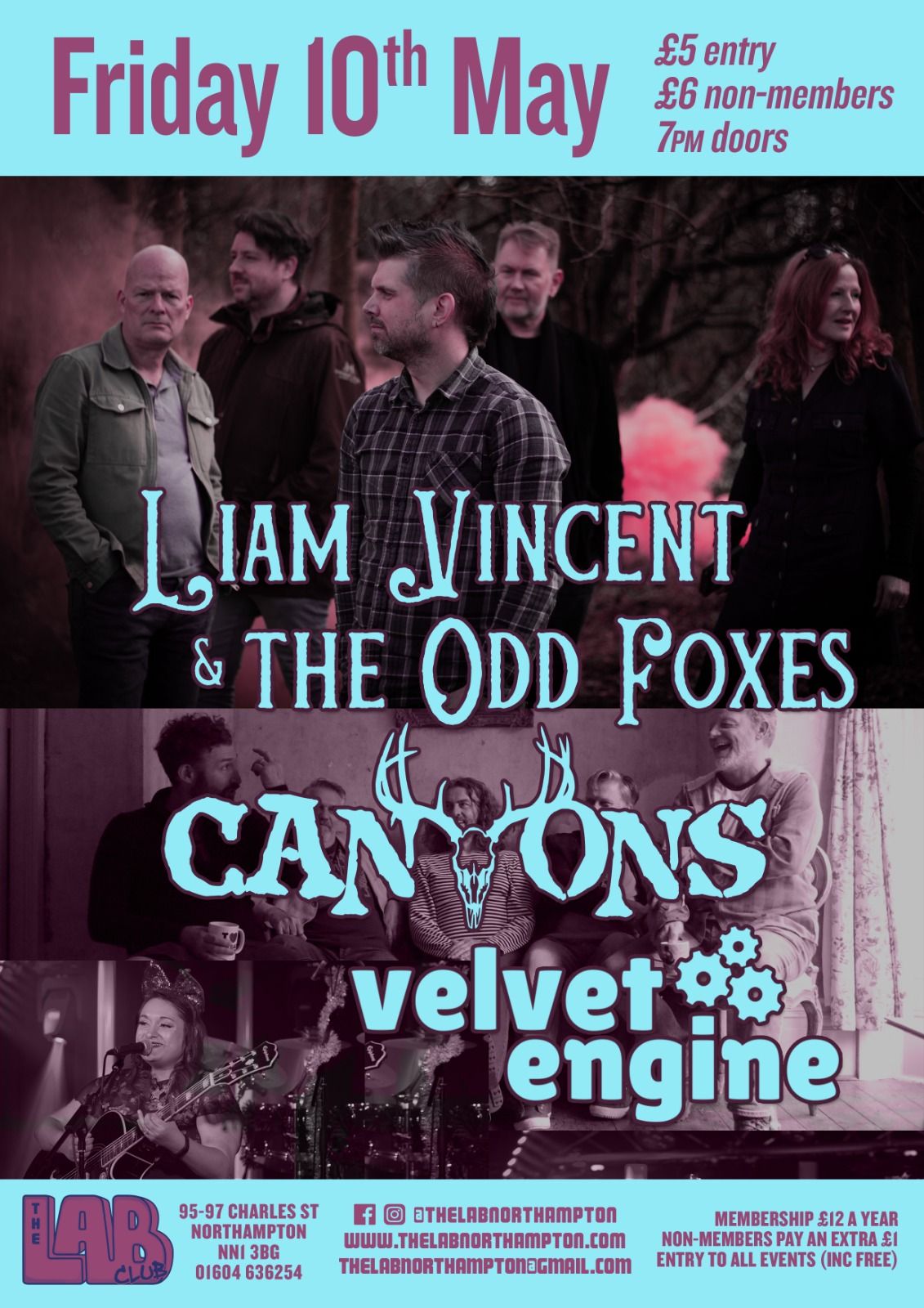 Liam Vincent & The Odd Foxes, Canyons & Velvet Engine