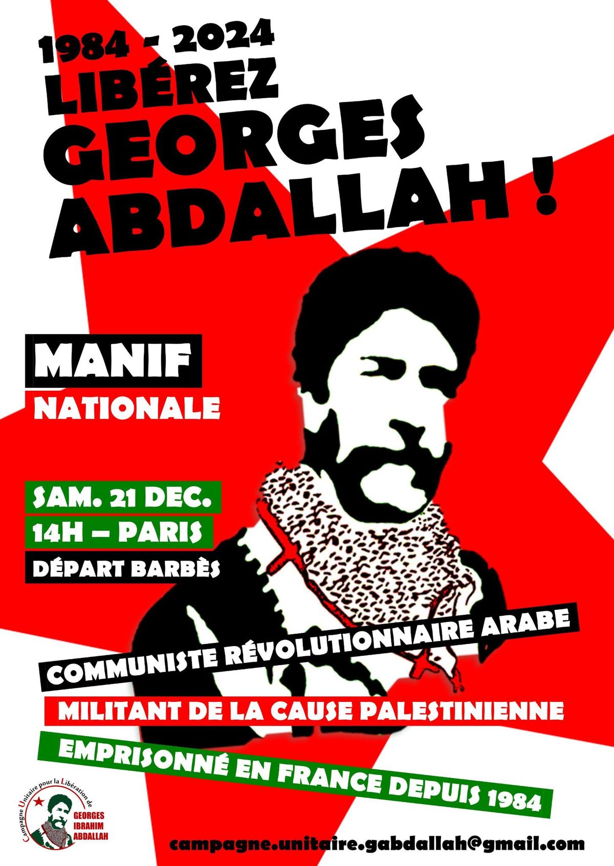 Manifestation nationale pour la lib\u00e9ration de Georges Abdallah