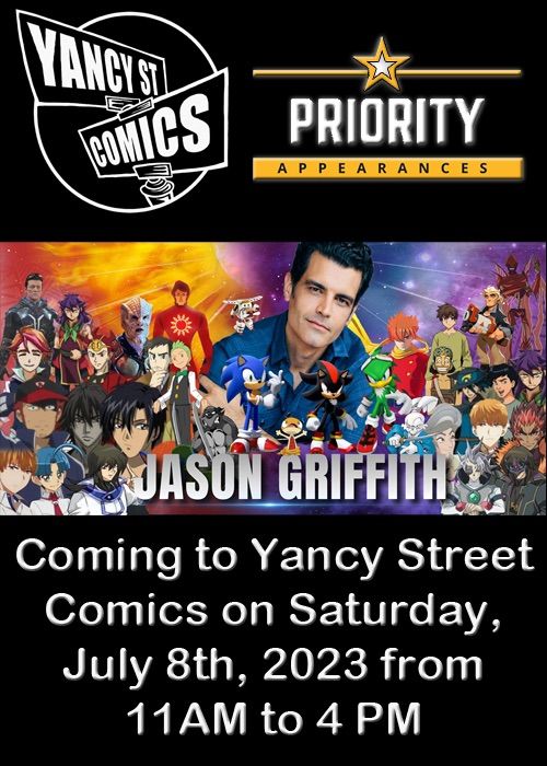 Sonic the Hedgehog voice actor Jason Griffith signing at Yancy Street Comics