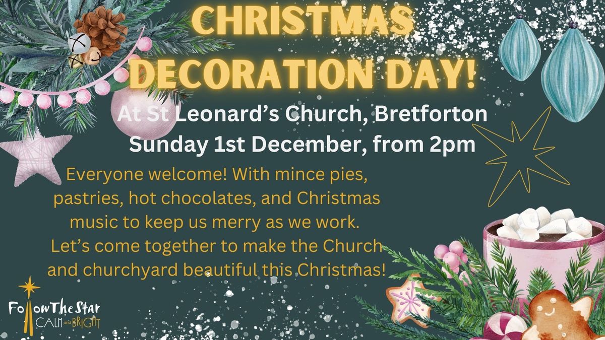 Decorating Bretforton Church for Christmas