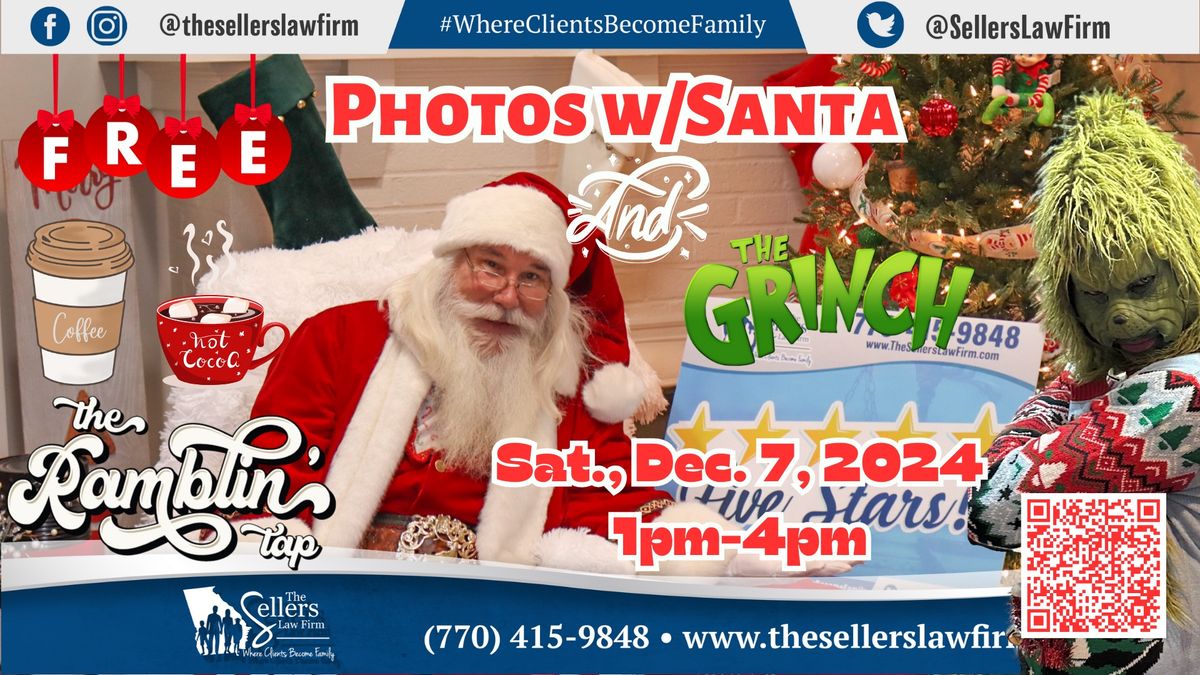 Free Photos with Santa and the Grinch!