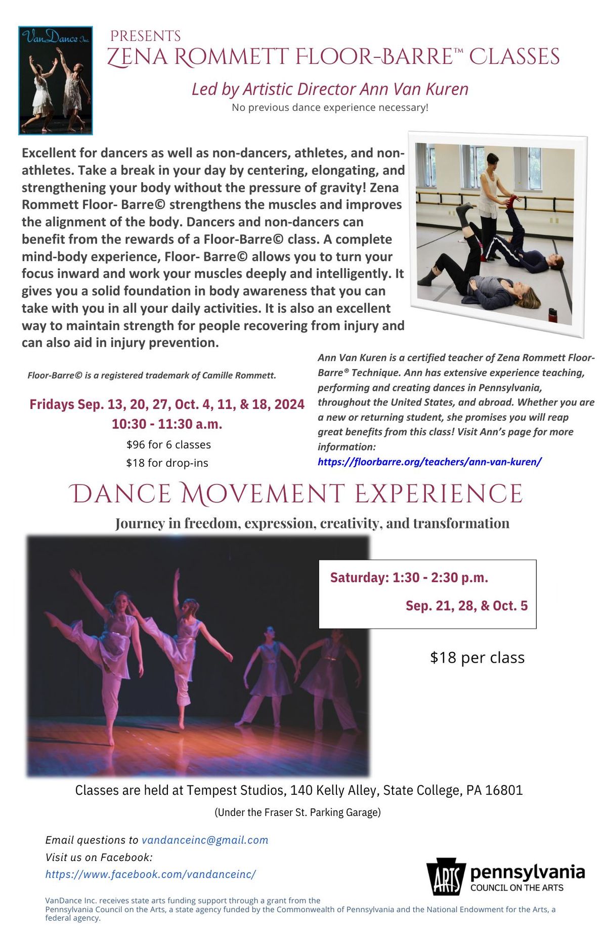 VanDance Presents: Fall '24 Dance Classes at Tempest Studios