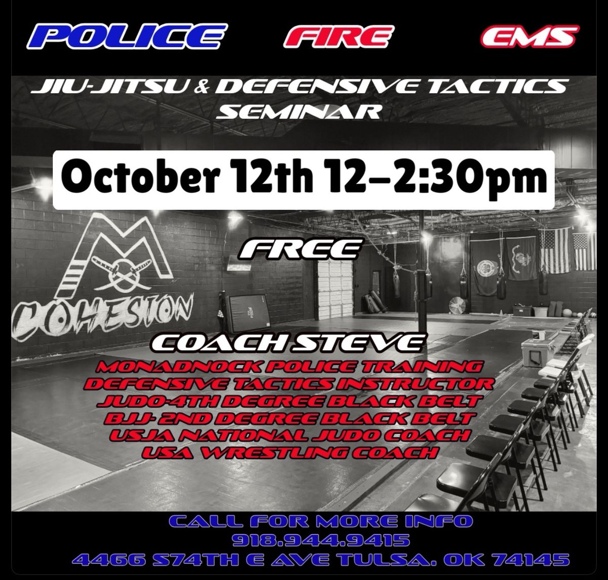 Police, Fire & EMS jiu-jitsu and defensive tactic seminar