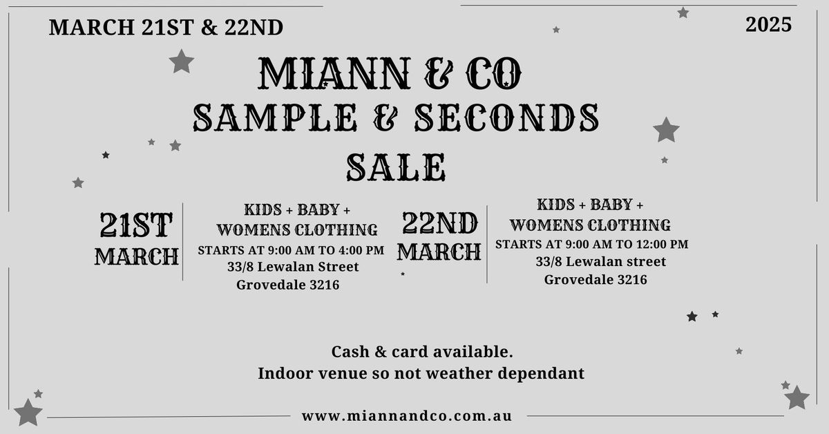 Samples & Seconds Sale 2025 | Miann & Co