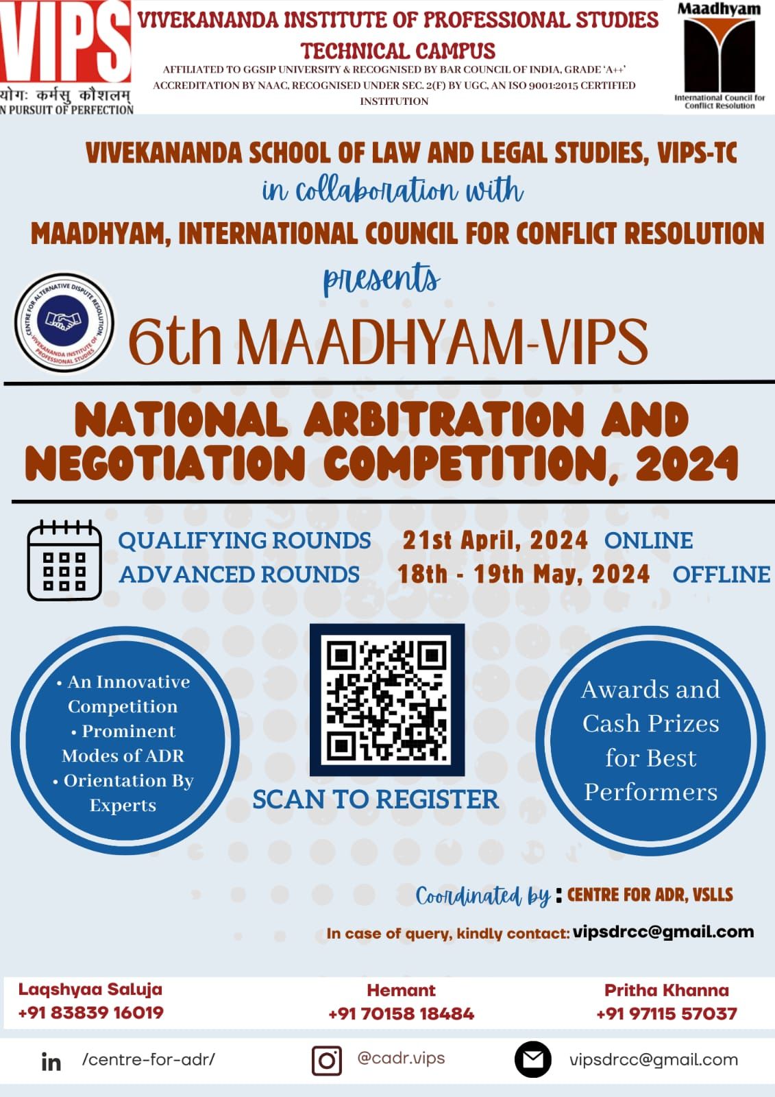 Maadhyam- 6th National Arbitration & Negotiation Competition