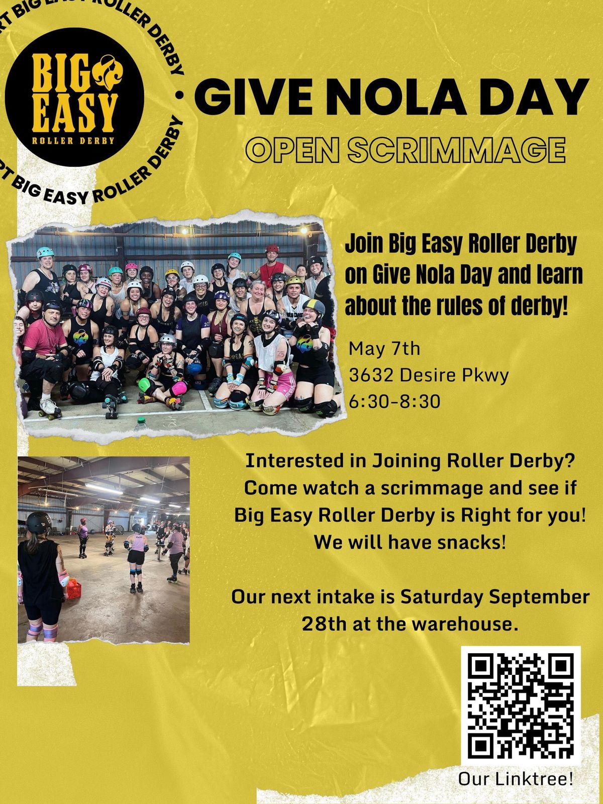 Give Nola Day Open Scrimmage with Big Easy Roller Derby!