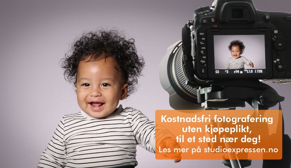 Kostnadsfri barnefotografering uten kj\u00f8psplikt p\u00e5 Senter Syd Mortensrud