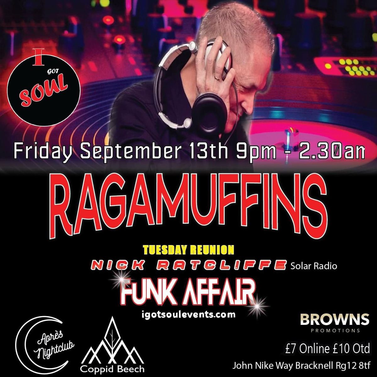 Funk Affair - Tuesday nights \u2018Ragamuffins\u2019 Reunion Night