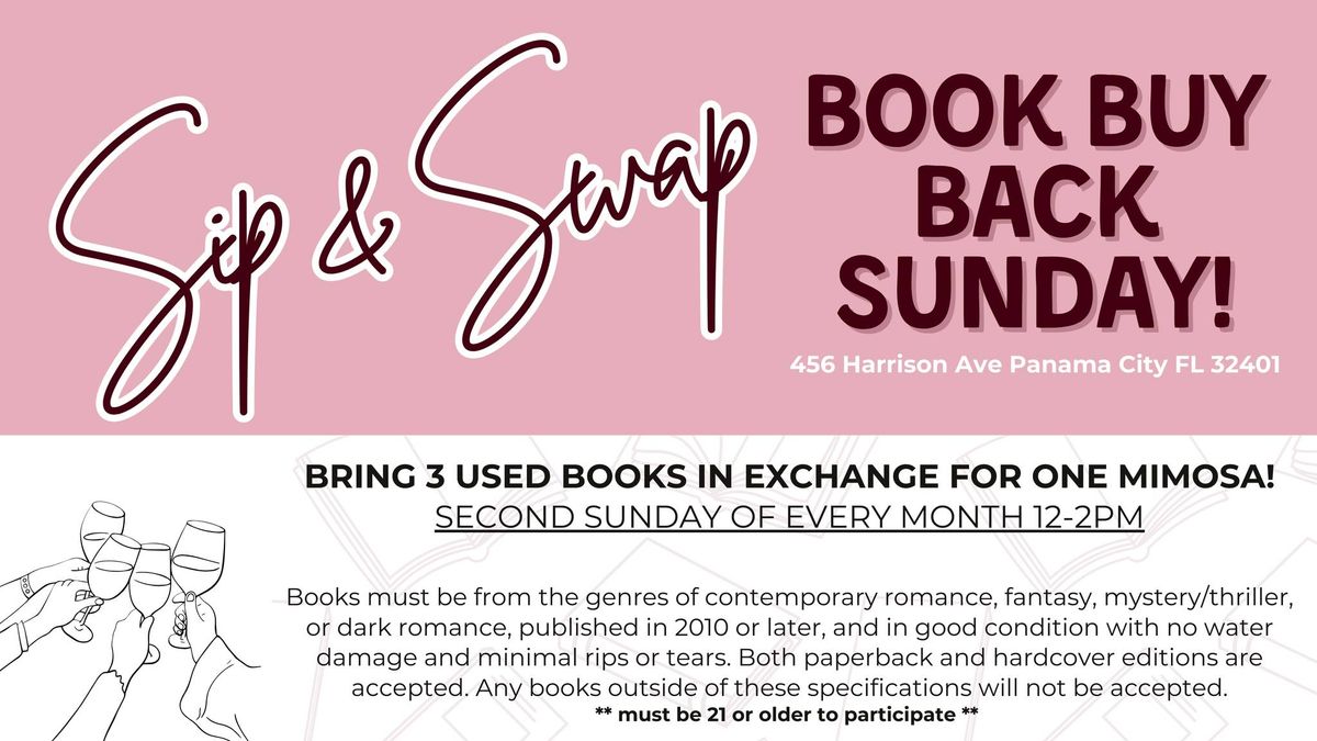 Sip & Swap: Book Buy Back Sunday!