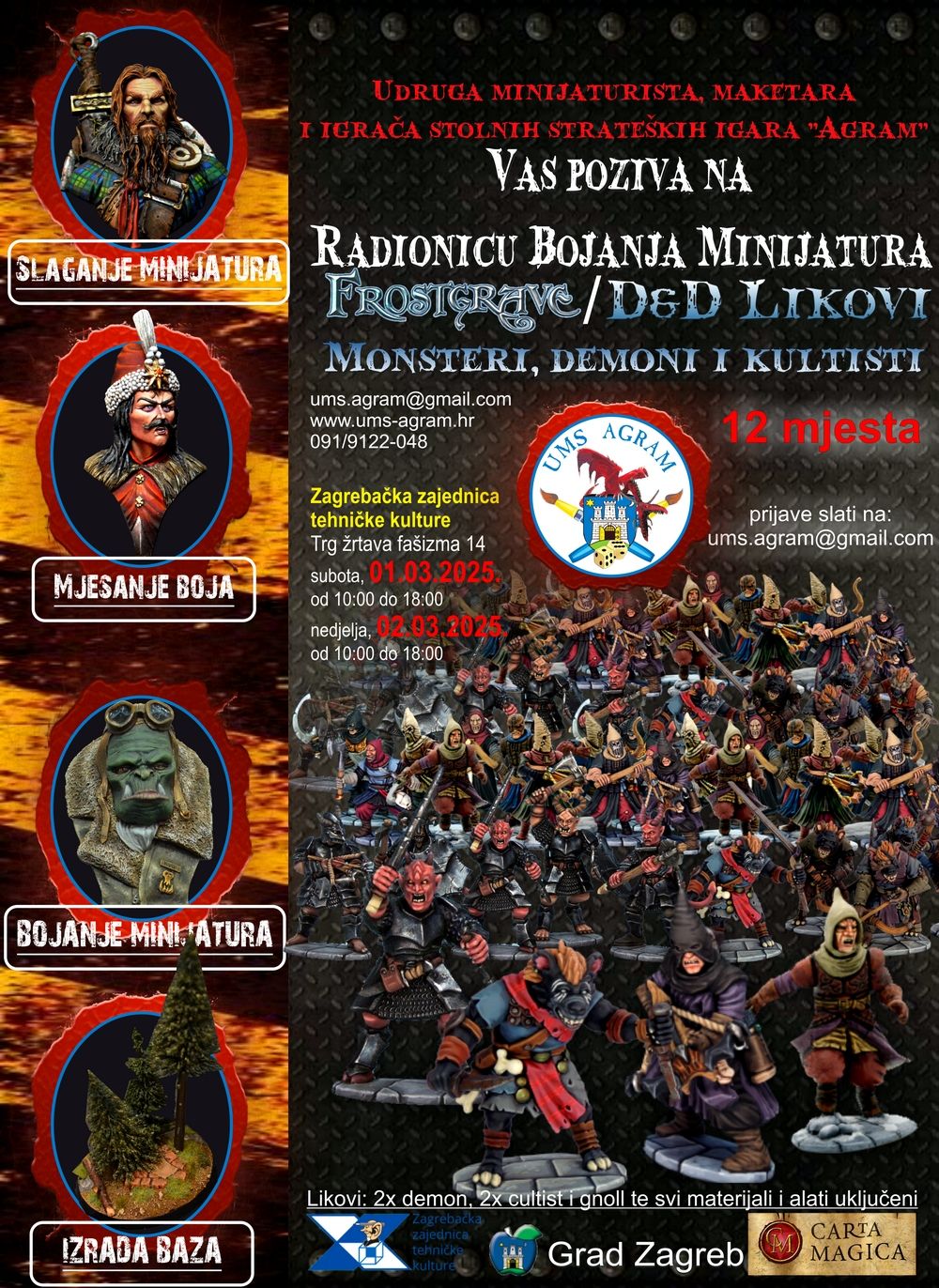 RADIONICA BOJANJA MINIJATURA \u2013D&D \/ Frostgrave likovi \u2013 monsteri, demoni i kultisti