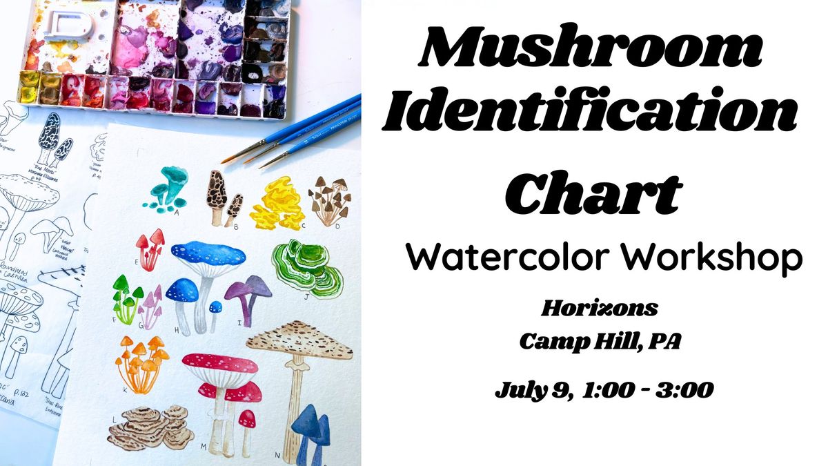 Mushroom Identification Chart Watercolor Workshop