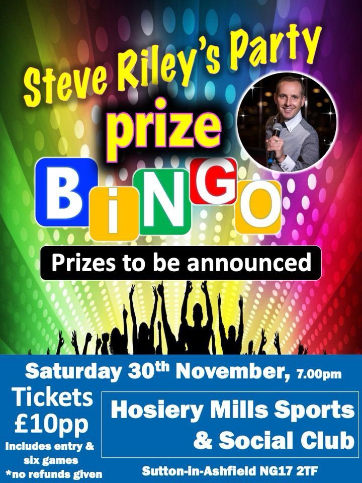 \ud83c\udf89Steve Riley\u2019s Party Prize Bingo\ud83c\udf89