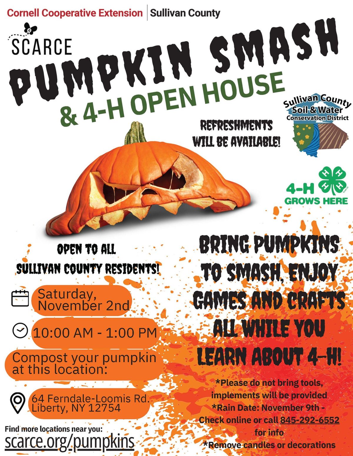 Pumpkin Smash & 4-H Open House