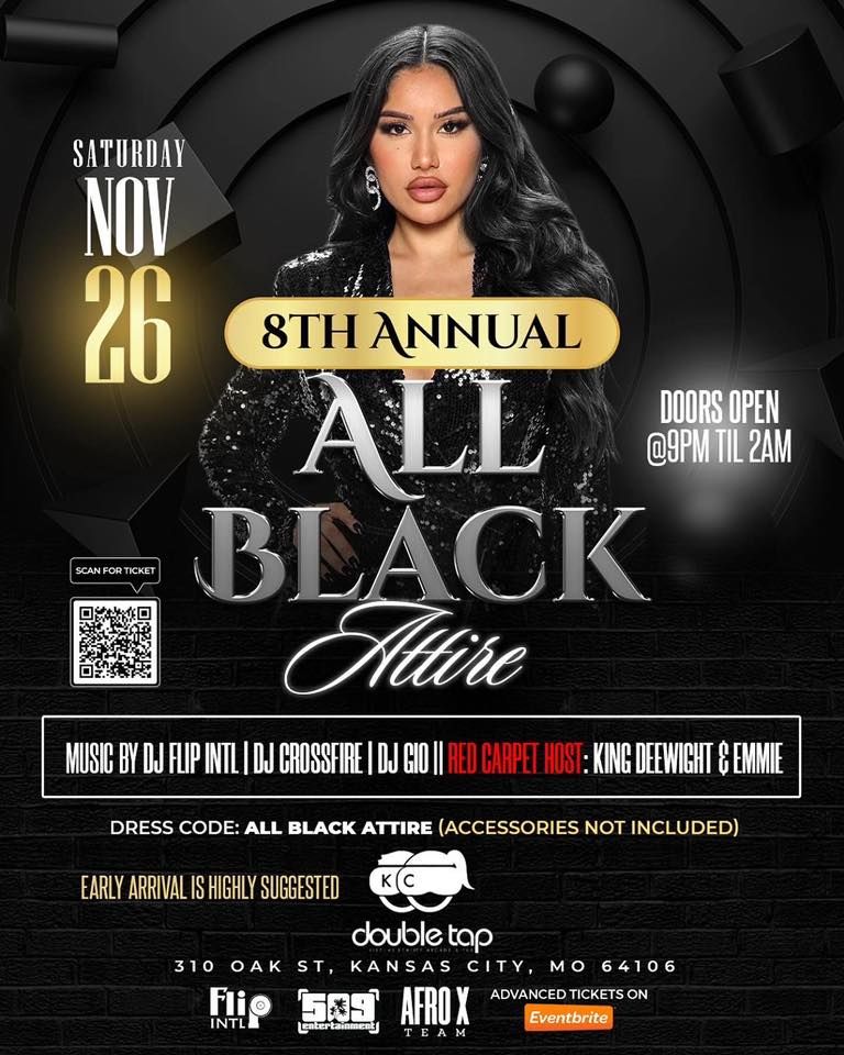 8th Annual All Black Attire, DoubleTap KC, Kansas City, 26 November 2022