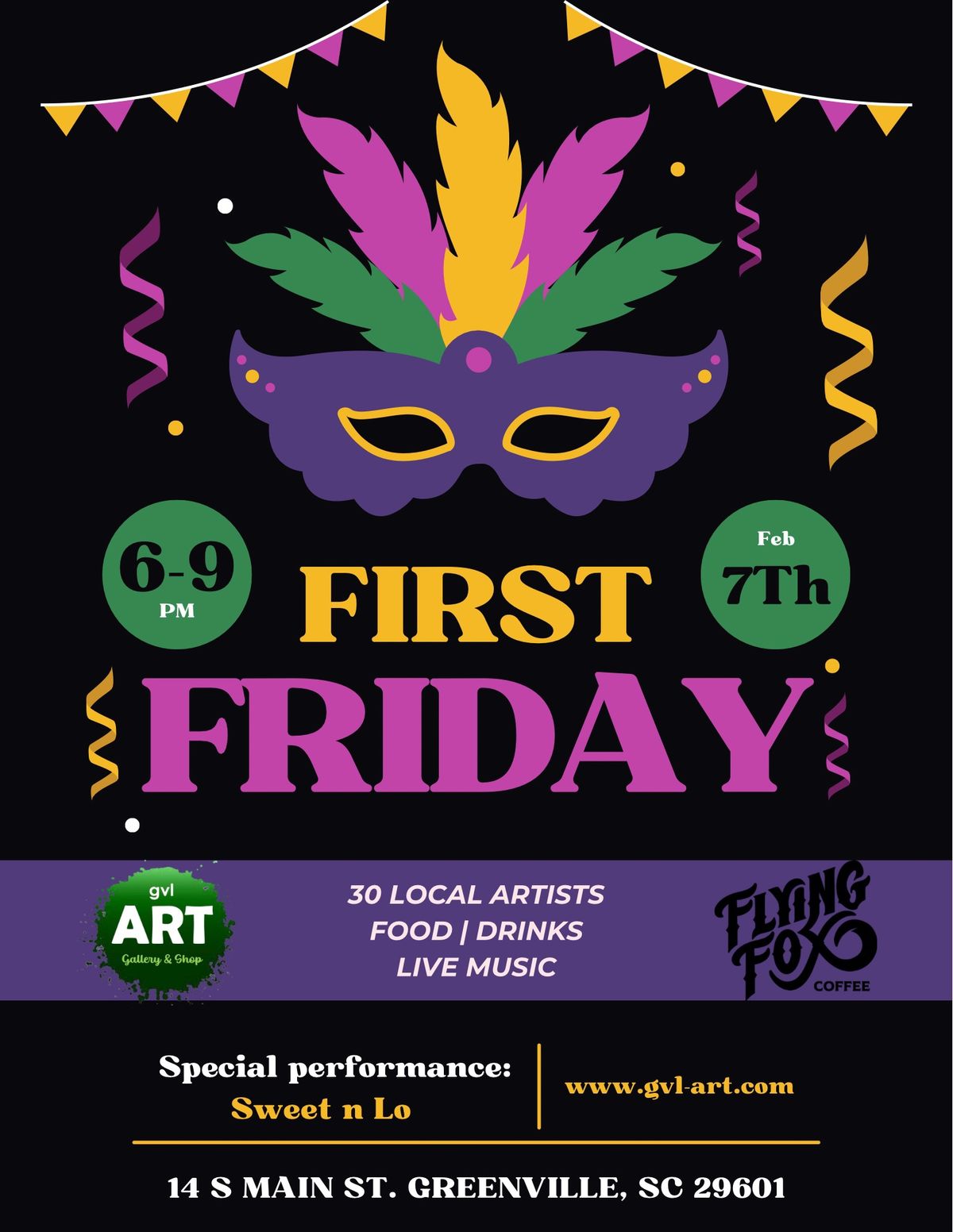 February First Friday Mardi Gras Party