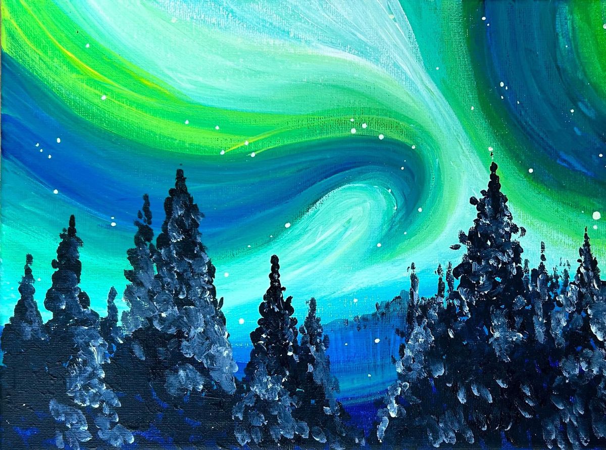 Northern Lights Canvas Painting Experience with Heather at Simply Delicious