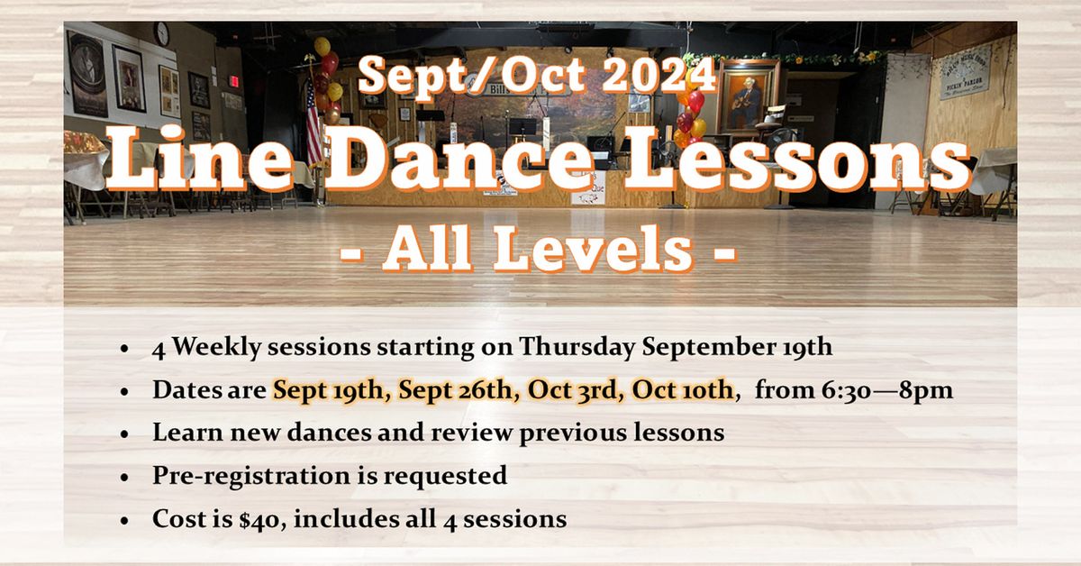 Line Dance Lessons Sept\/Oct $40