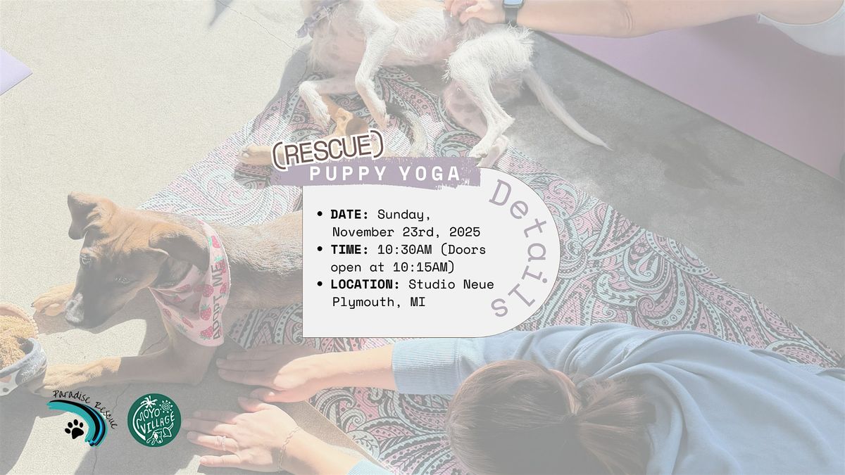 Rescue Puppy Yoga at Studio Neue (10:30AM)