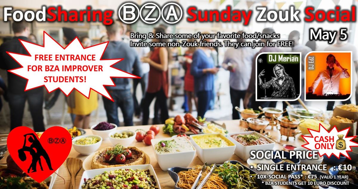 FoodSharing BZA Zouk Party - May 5 - BZA IMPROVERS FREE ENTRANCE!