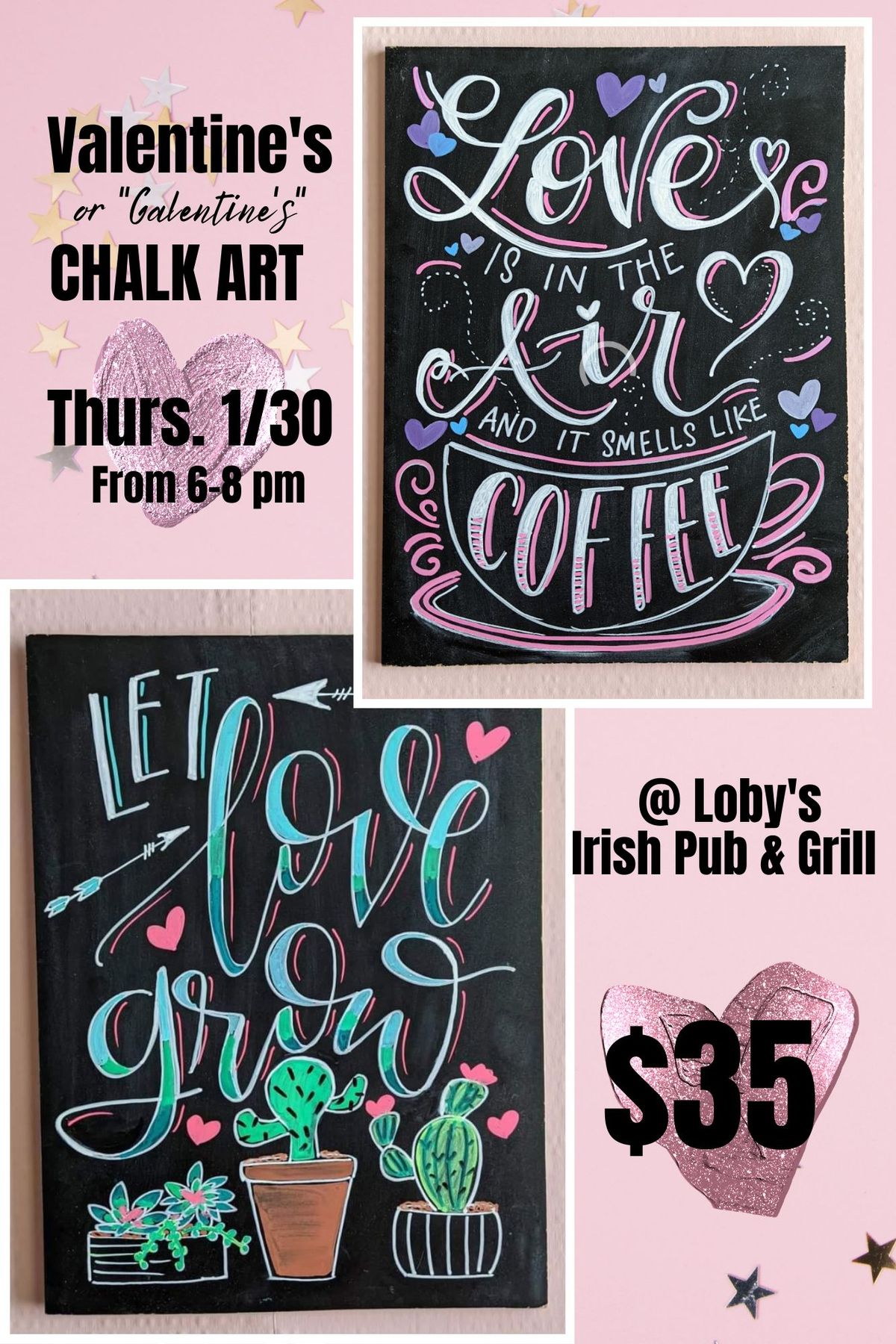 Valentine's Chalk Art