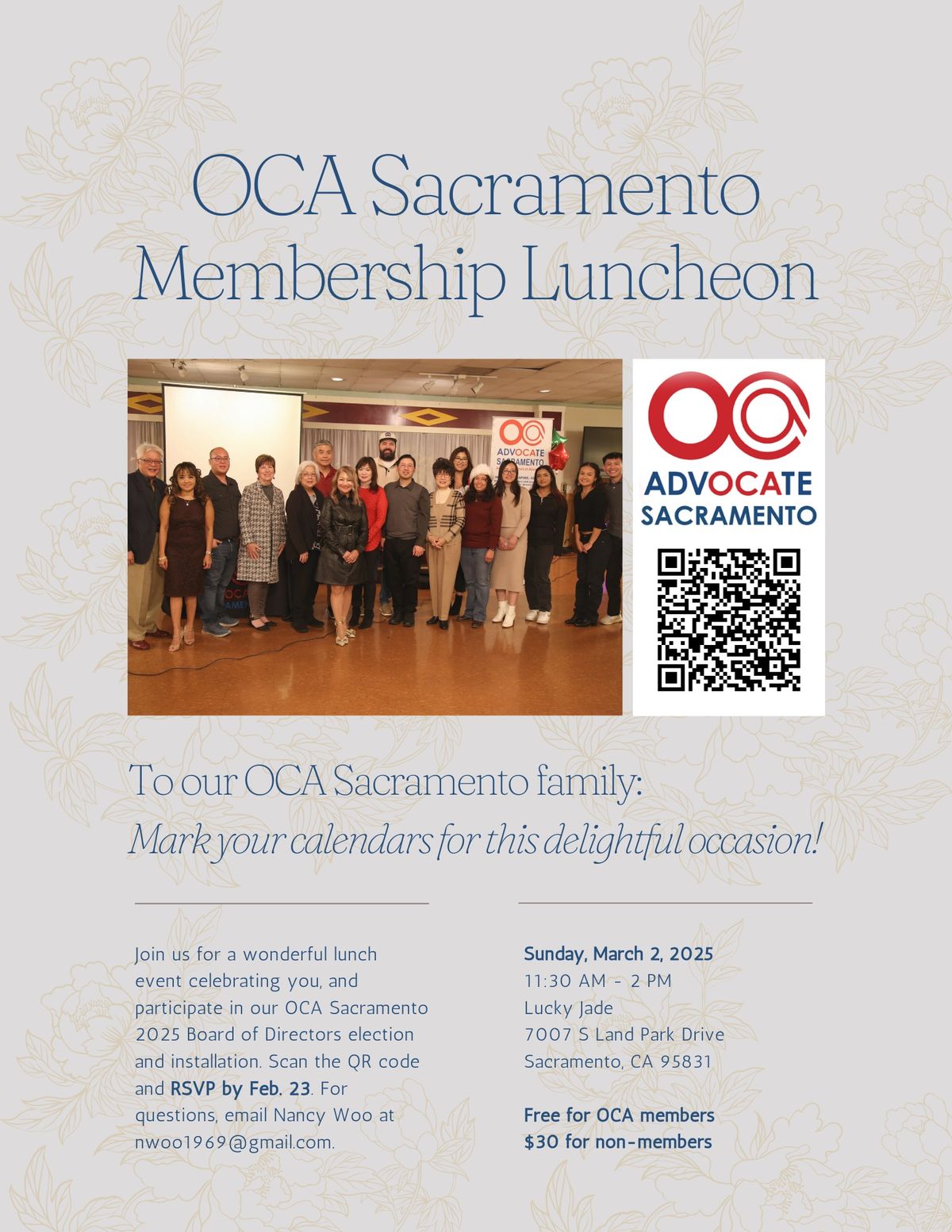 OCA Sacramento Membership Luncheon