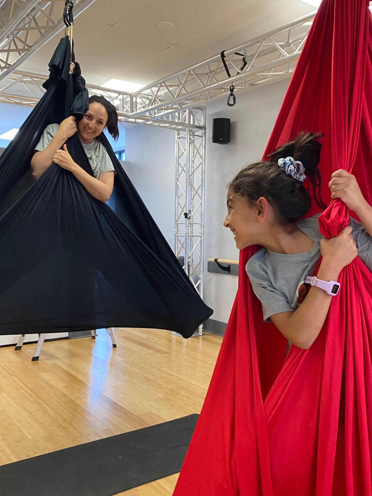 Mom and Kid Aerial Yoga (kids 7-12 with an adult)