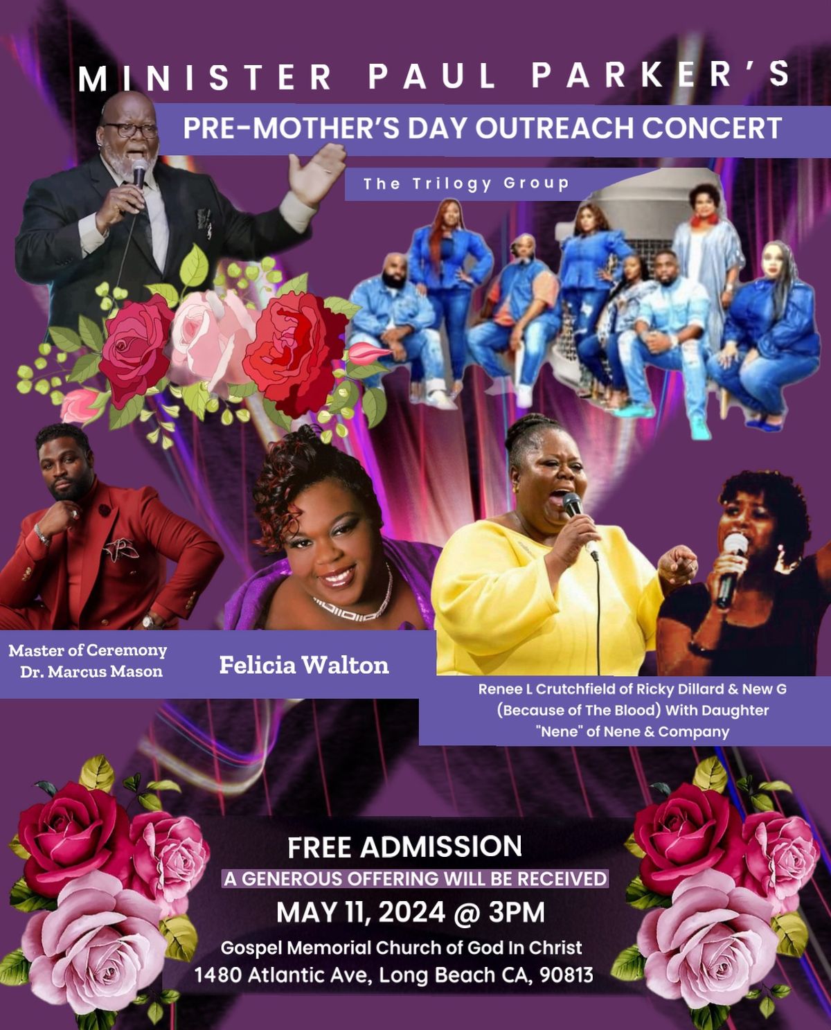 Minister Paul Parker 16th. Annual Pre-Mother\u2019s Day Concert