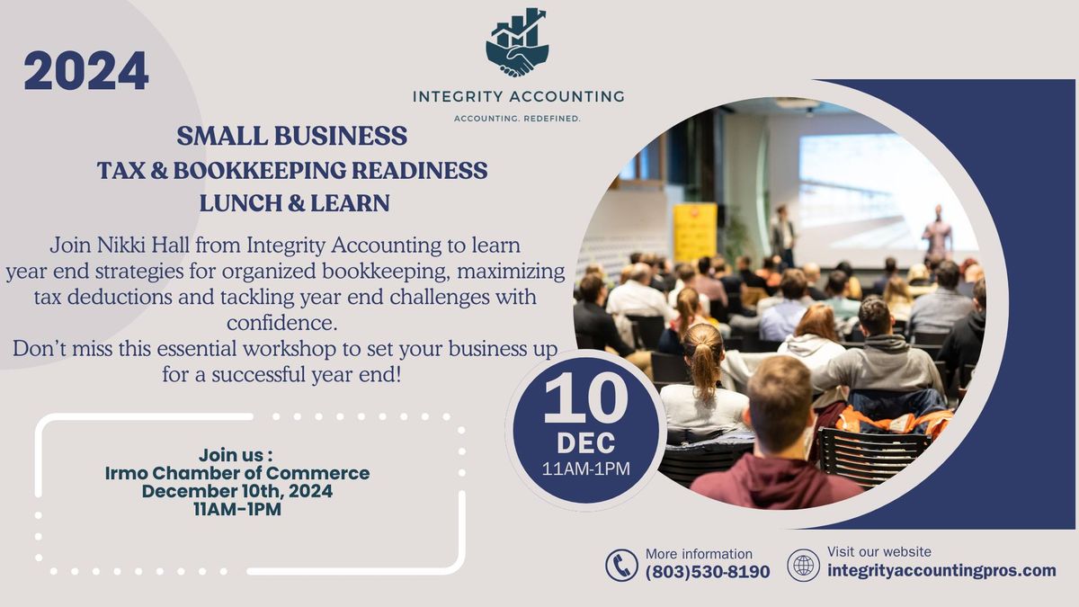 2024 Bookkeeping & Tax Readiness: A Year-End Workshop for Small Businesses