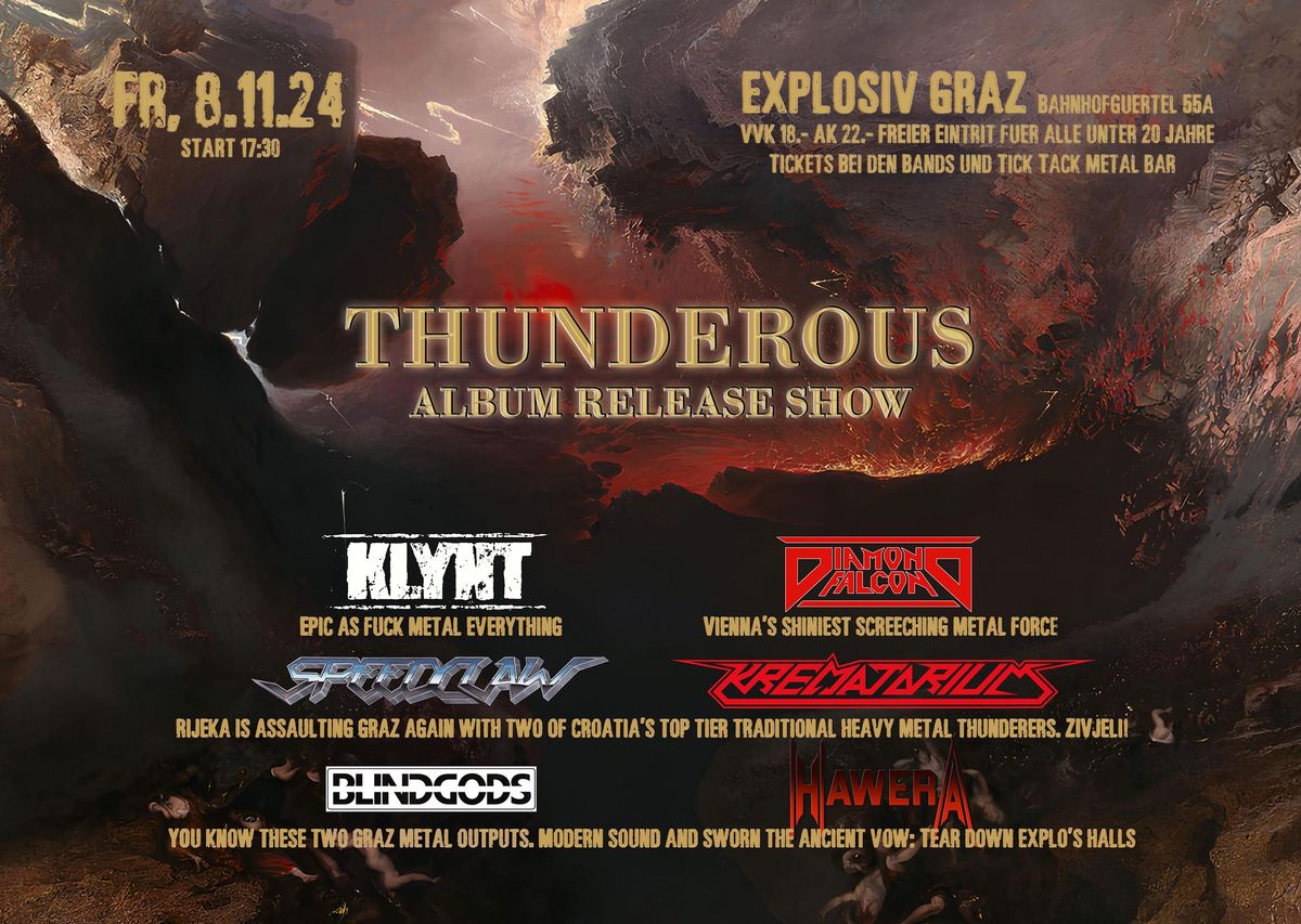 KLYNT Album Release Show - with Diamond Falcon, Speedclaw, Krematorium, Blindgods & Hawera