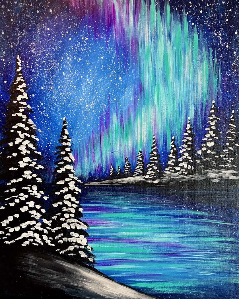 Mimosa Sunday! Sip & Paint 'Electric Winter' with us!