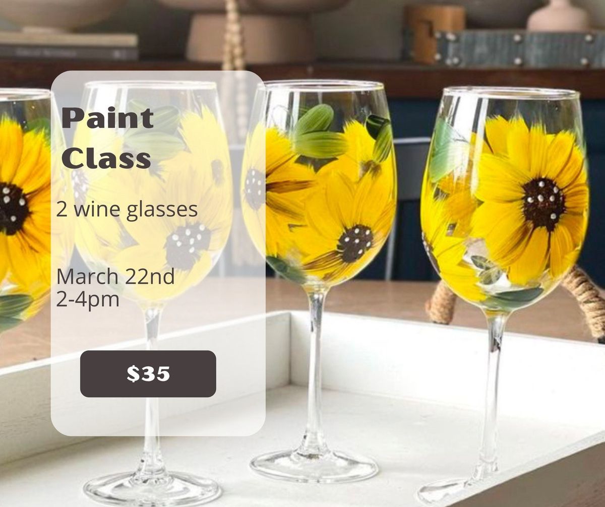 *Public Paint Class* Set of Wine Glasses Saturday March 22nd