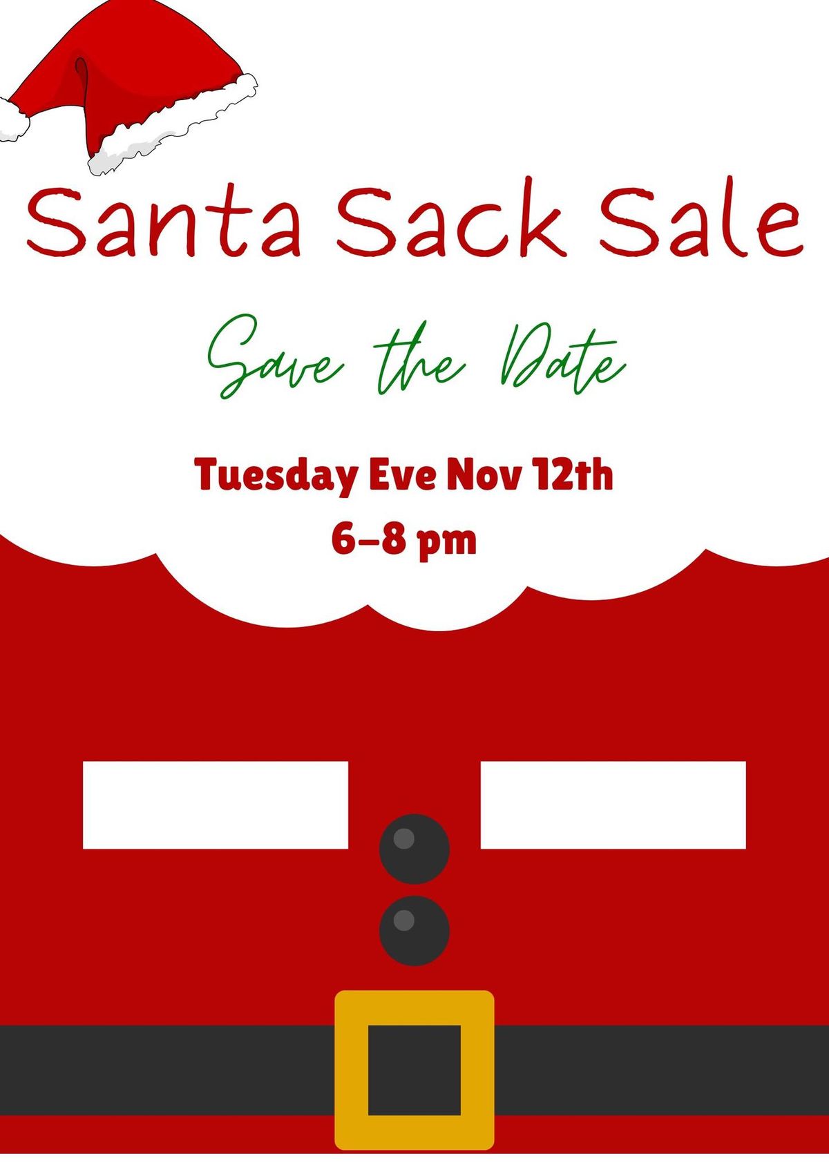 Santa Sack Sale Save The Date