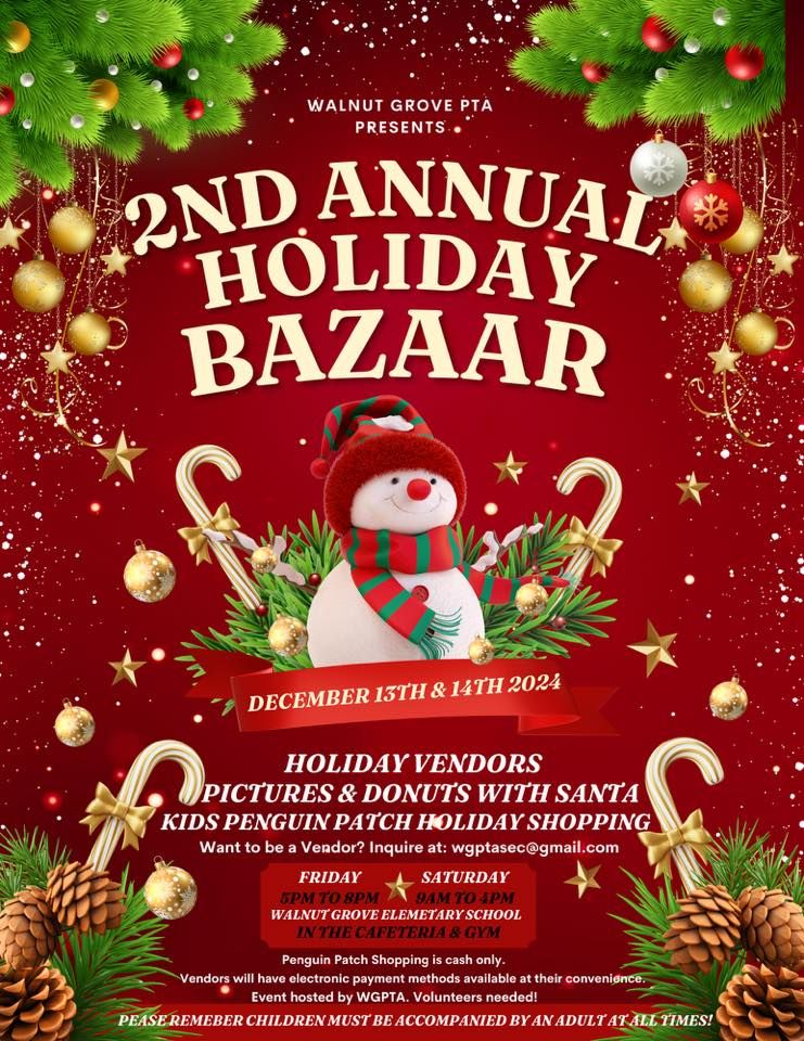 Walnut Grove\u2019s 2nd Annual Holiday Bazaar