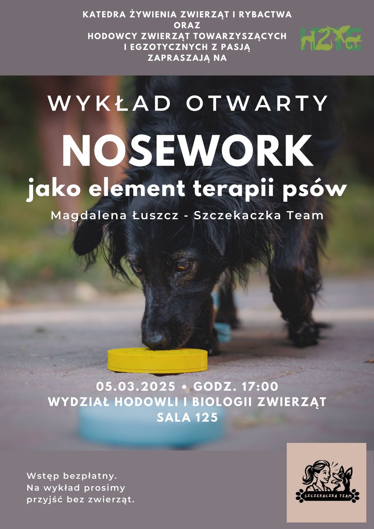 NOSEWORK jako element terapii ps\u00f3w - wyk\u0142ad otwarty