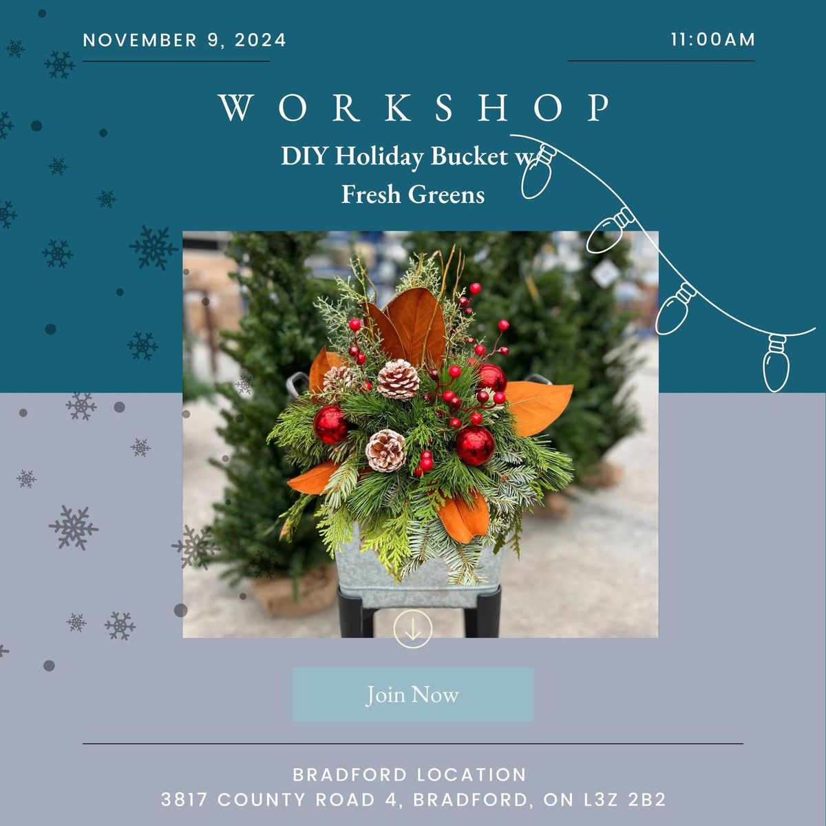 DIY Holiday Bucket w\/ Fresh Greens Workshop Tickets (Bradford Location)