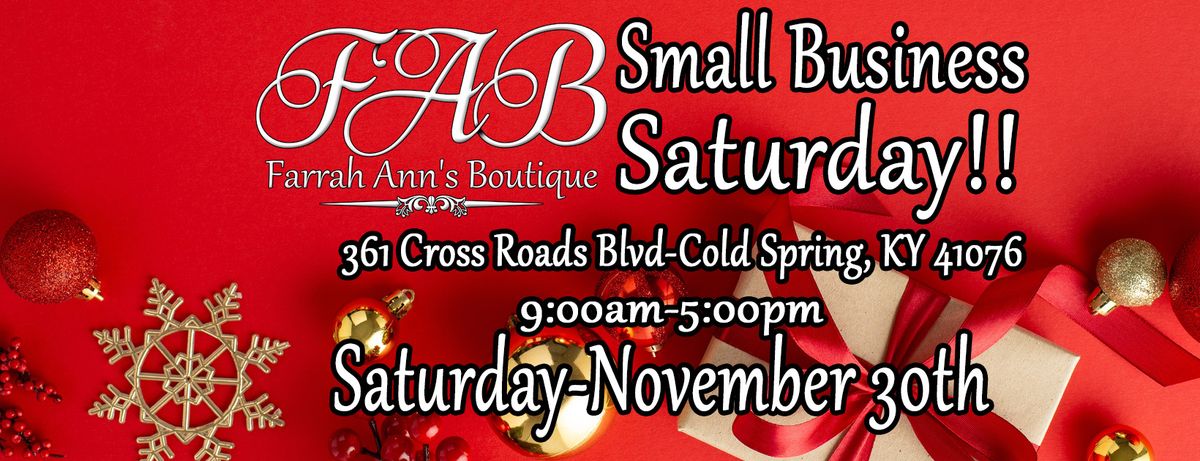 Small Business Saturday-Cold Spring FAB 