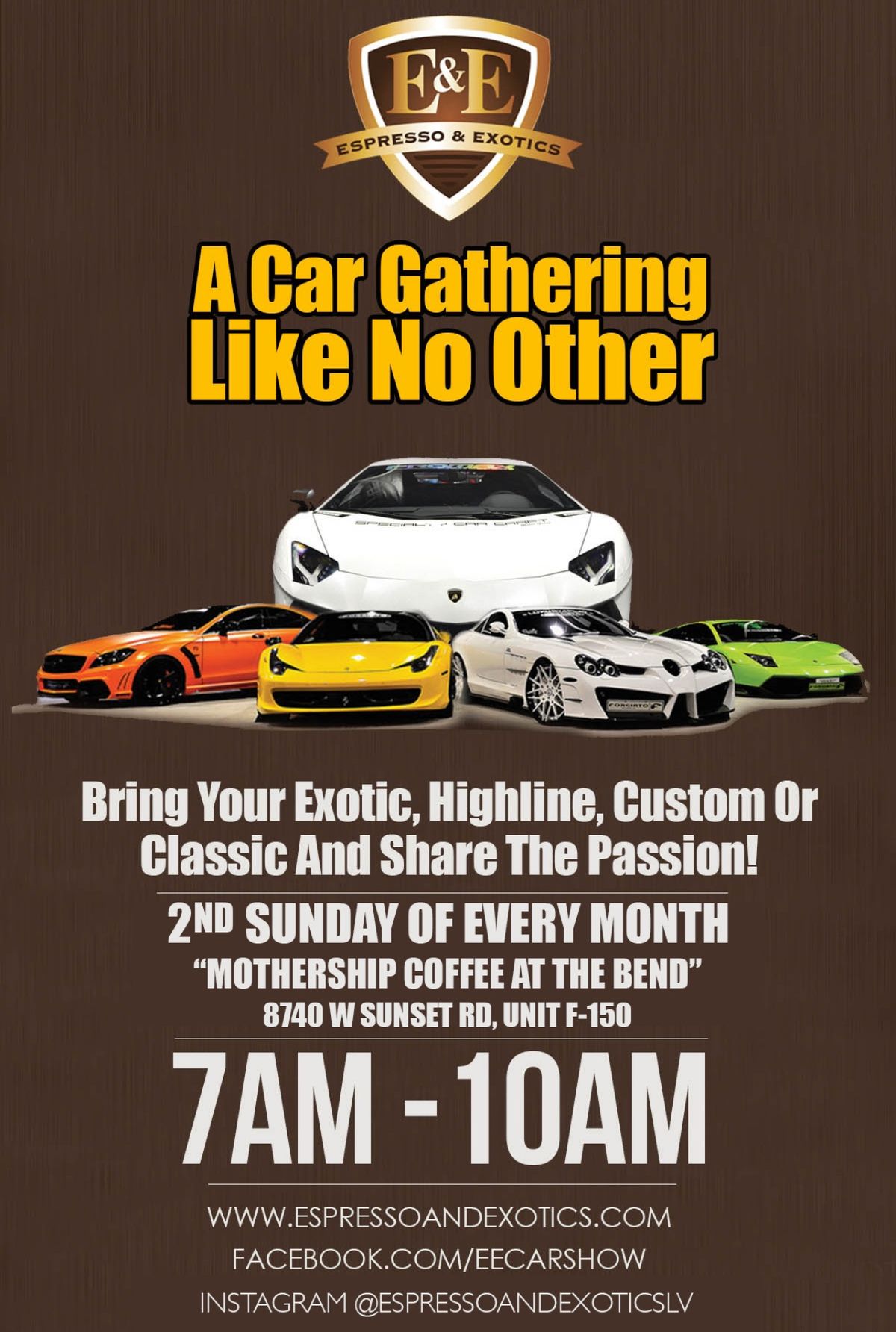 Espresso & Exotic Car Meet-Up New Location \ud83d\udea8