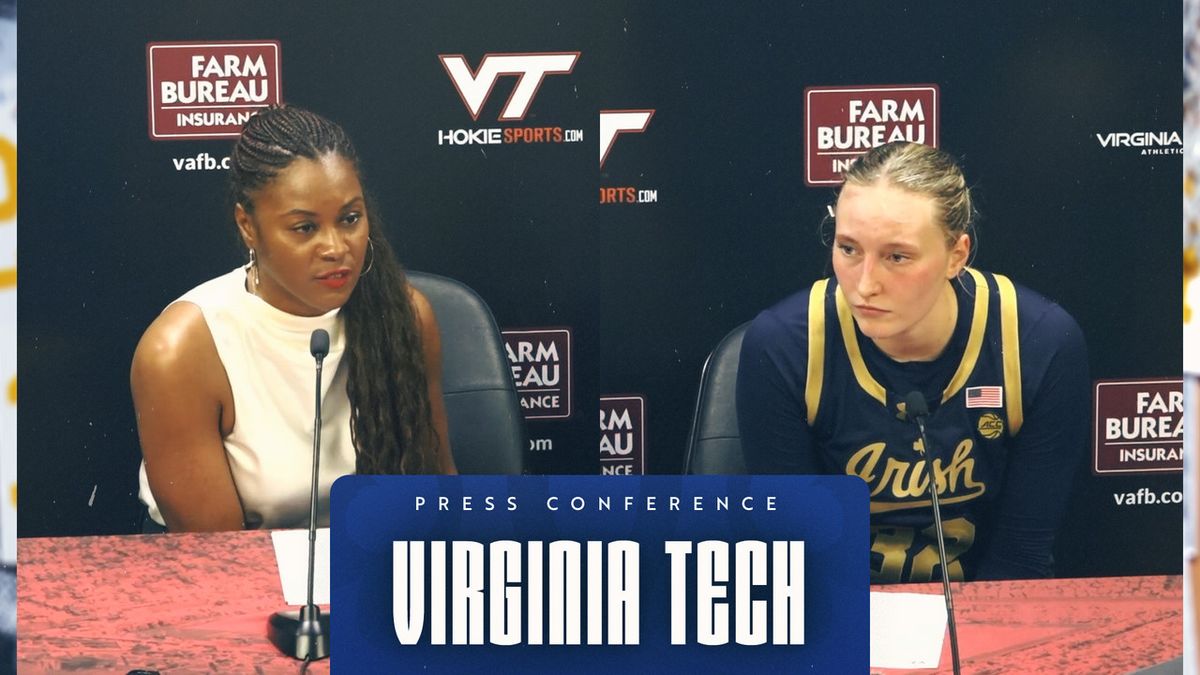 Virginia Tech Hokies at Notre Dame Fighting Irish Womens Basketball at Purcell Pavilion at the Joyce Center