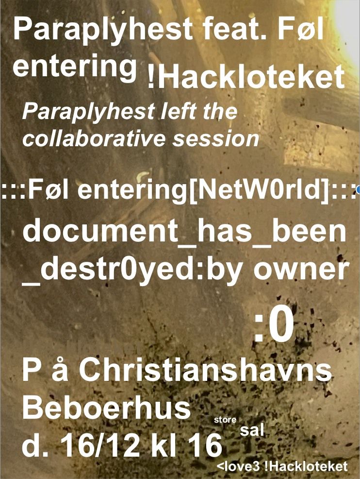 !Hackloteket::: F\u00f8l entering[NetW0rld]:::document_has_been_destr0yed:by owner