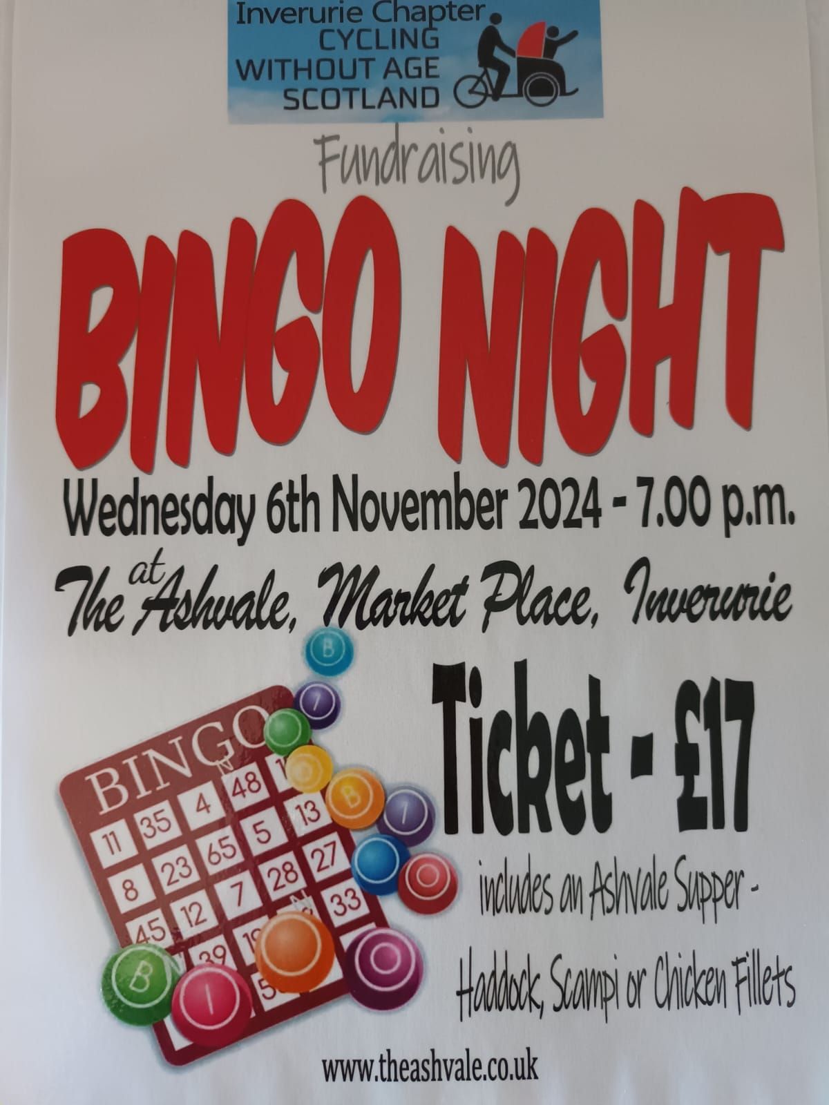 Bingo at The Ashvale chip shop Inverurie 